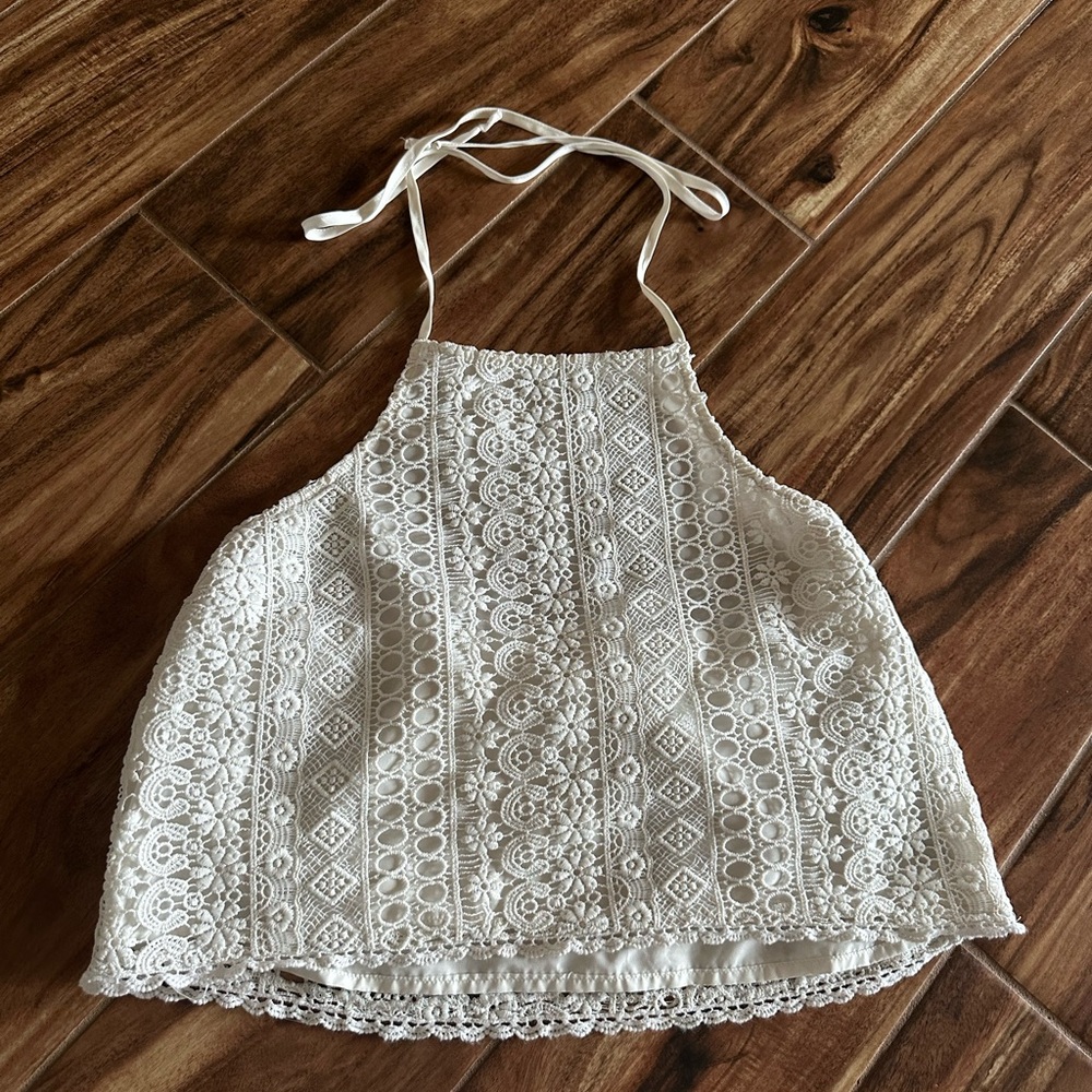 White Lace Halter Top